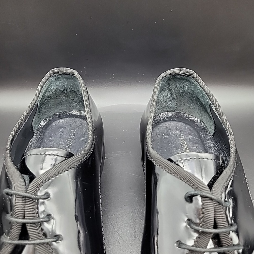 Pronto Uomo Black Patent Mens 9 Dress Shoes All Leather Formal Tuxedo - Picture 4 of 16